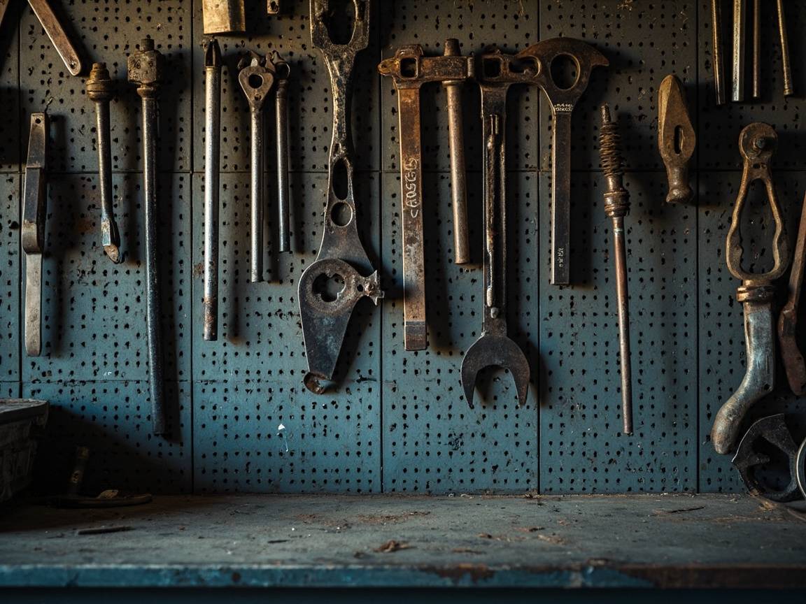 Le mur d’outils au-dessus de l’établi